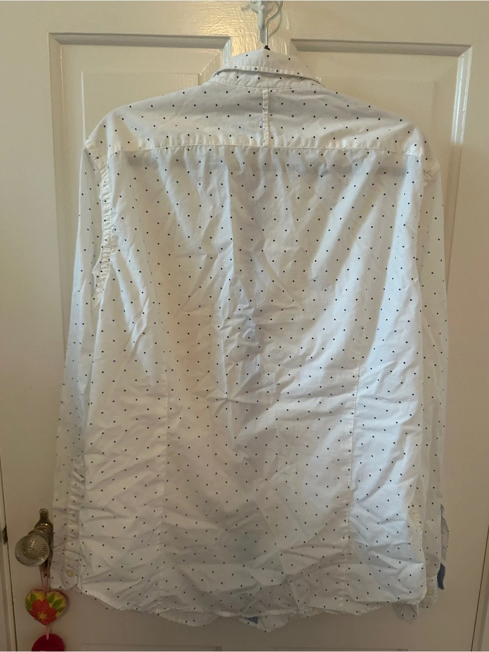 Banana Republic White Dot-Print Button-Down Shirt